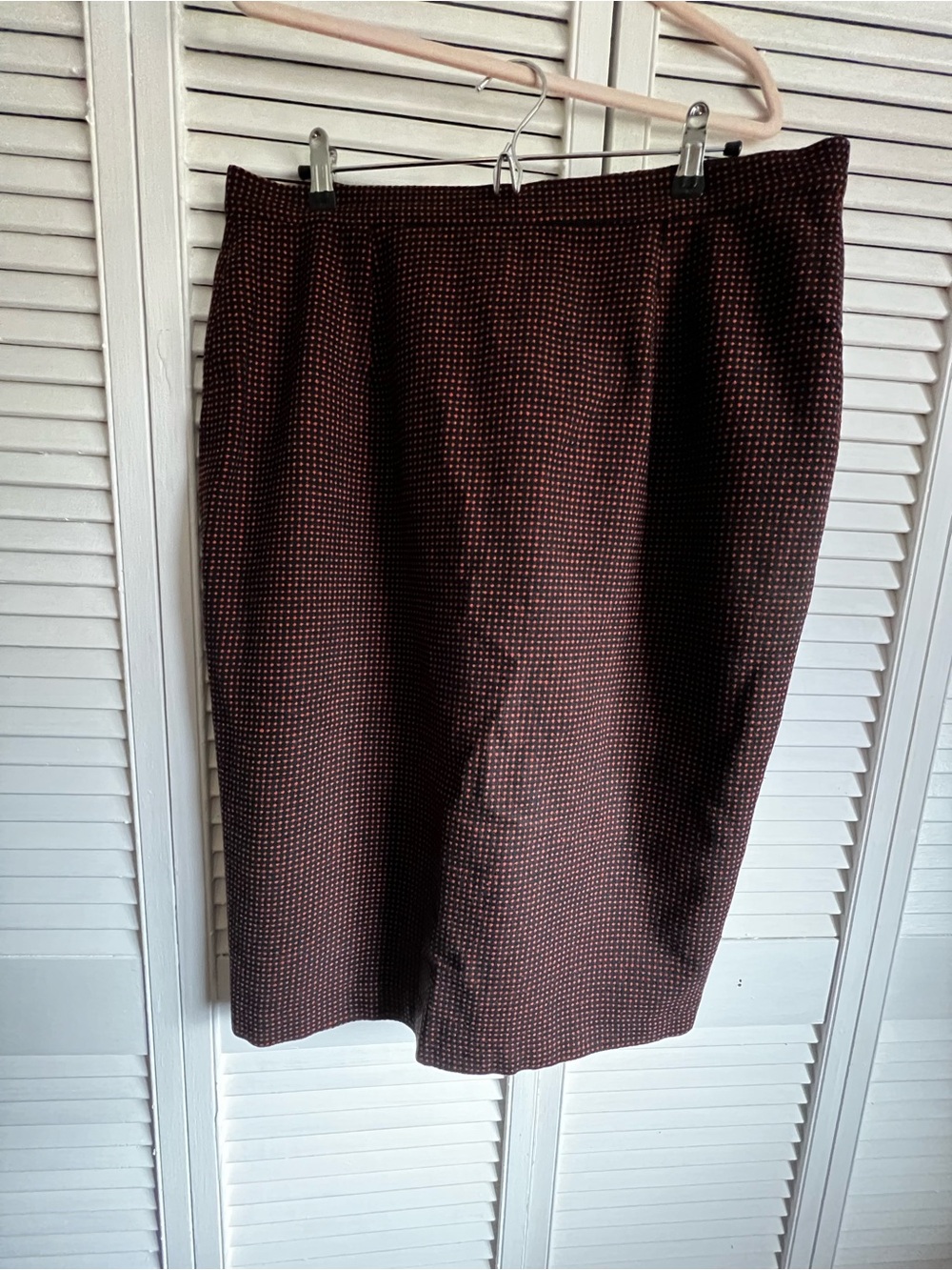 Black/Orange dot pencil skirt